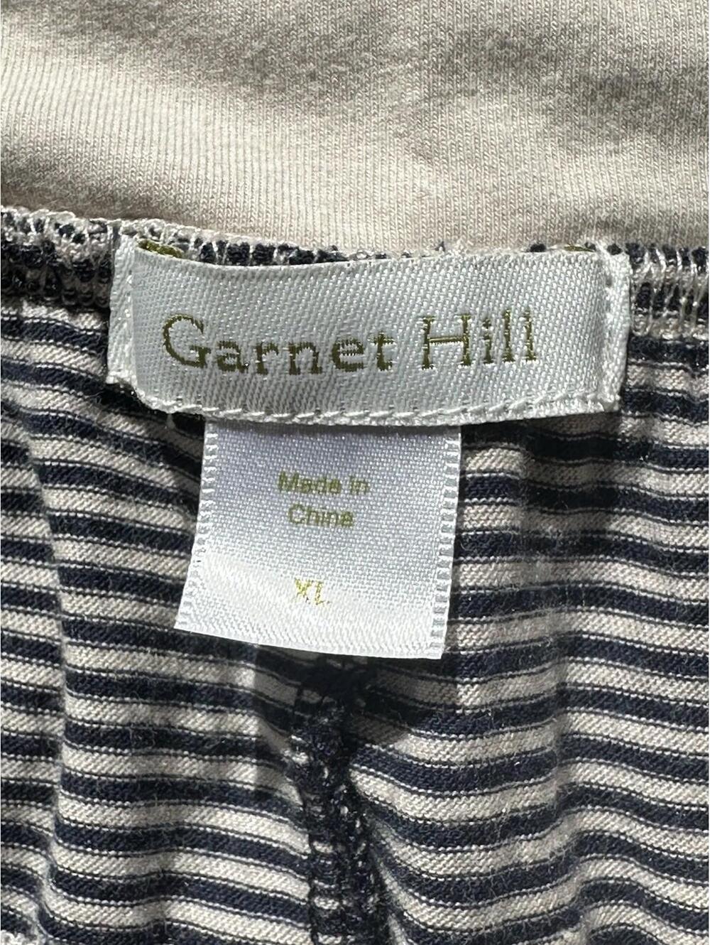 Garnet Hill Favorite Maxi Skirt Pockets Lagenlook Womens XL Navy Blue Striped - Picture 7 of 9